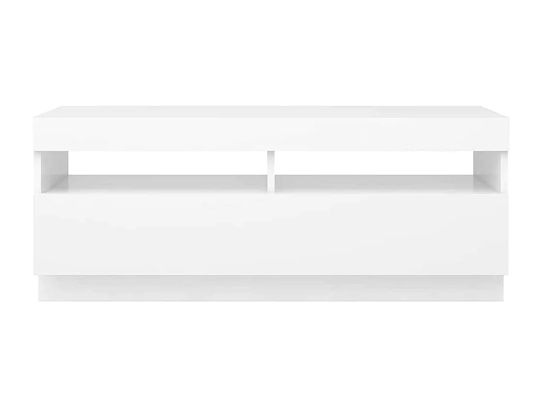 Meuble TV avec lumières LED Blanc 100x35x40 cm