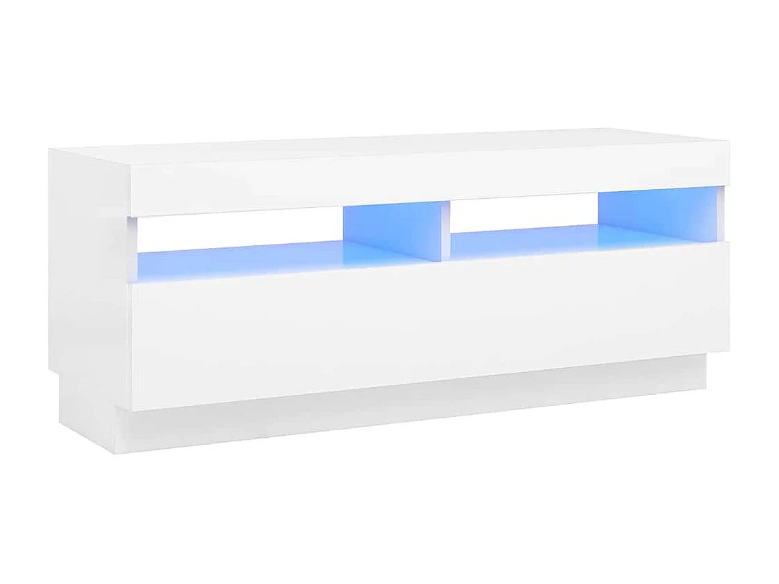 Meuble TV avec lumières LED Blanc 100x35x40 cm