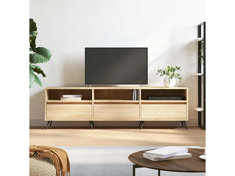 Mueble de TV de roble Sonoma 150x30x44,5 cm madera de ingeniería