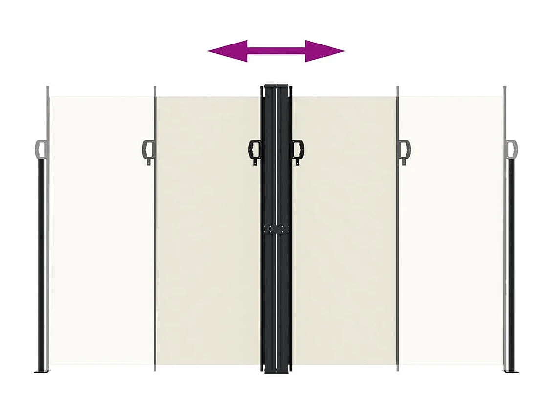 Tenda da sole laterale retrattile crema 200x600 cm