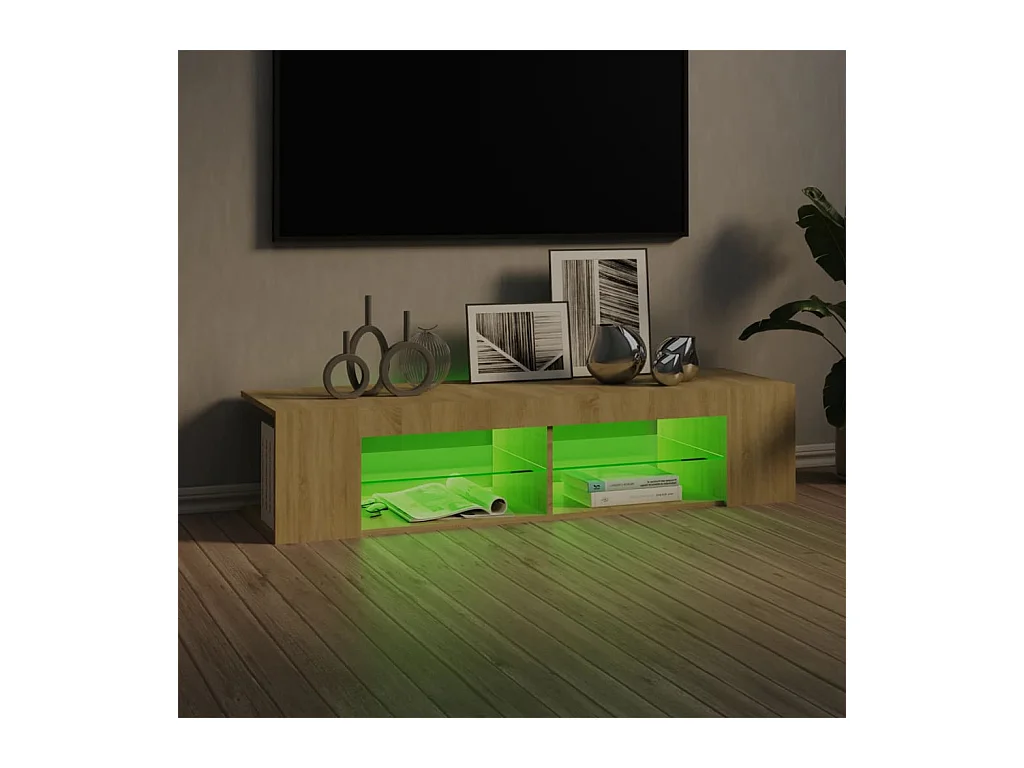 Meuble TV avec lumières LED chêne sonoma 135x39x30 cm