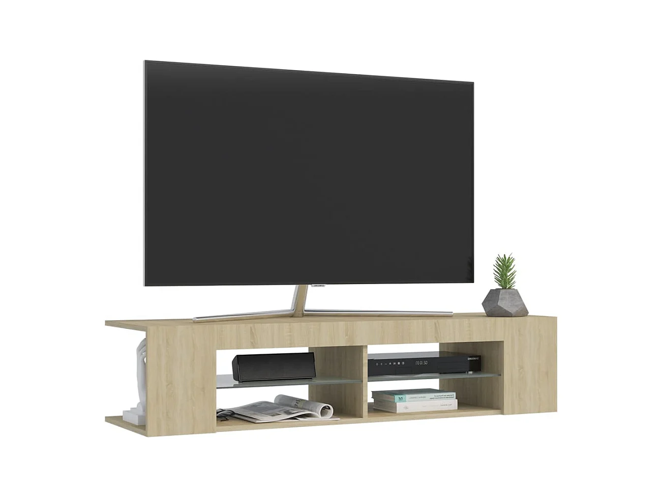 Meuble TV avec lumières LED chêne sonoma 135x39x30 cm