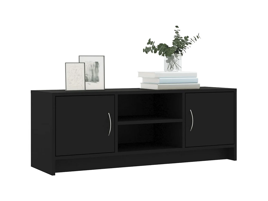Meuble TV noir 102x30x37,5 cm bois d'ingénierie