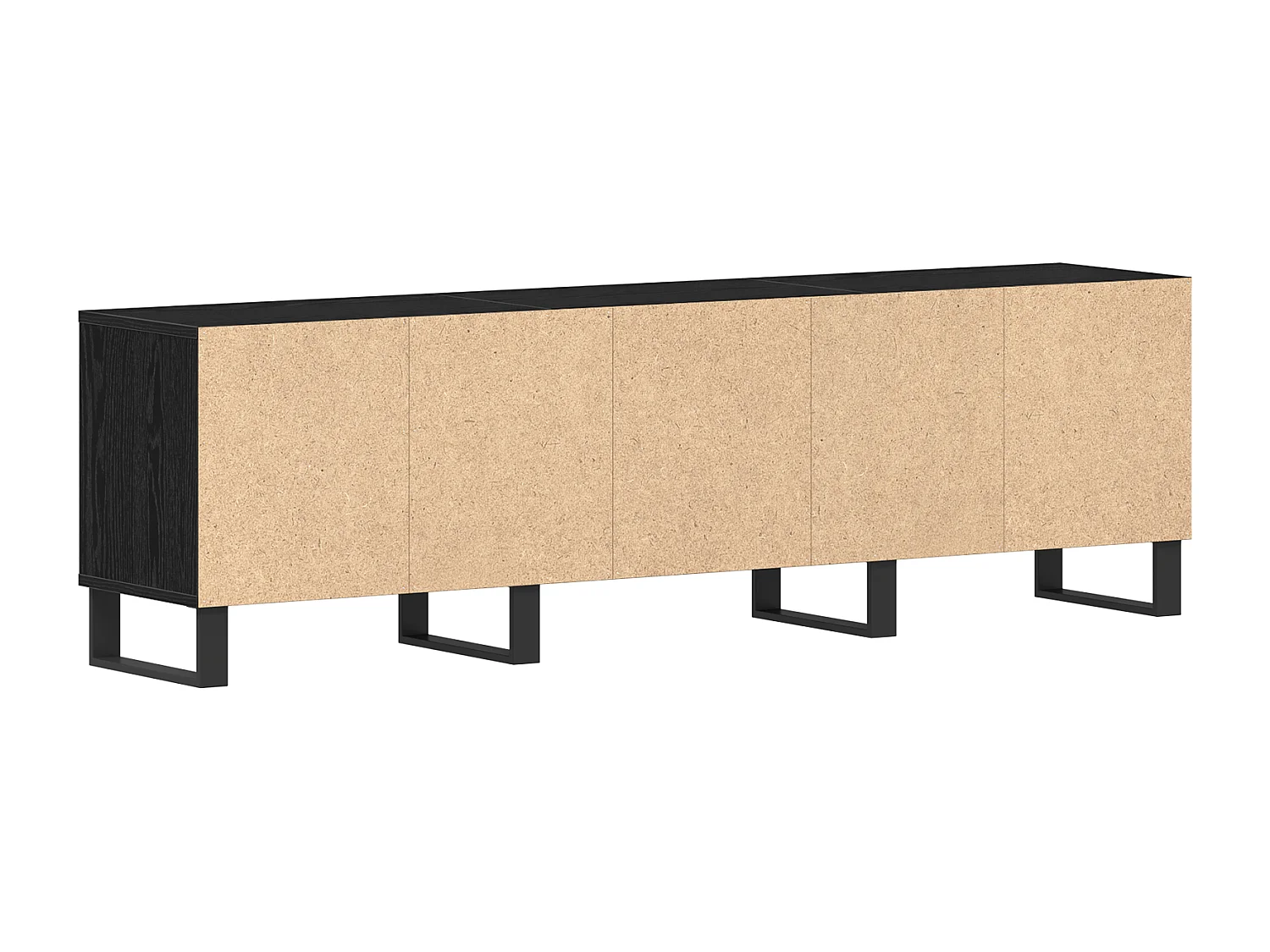 Zwarte eiken tv-kast 150x30x44,5 cm bewerkt hout