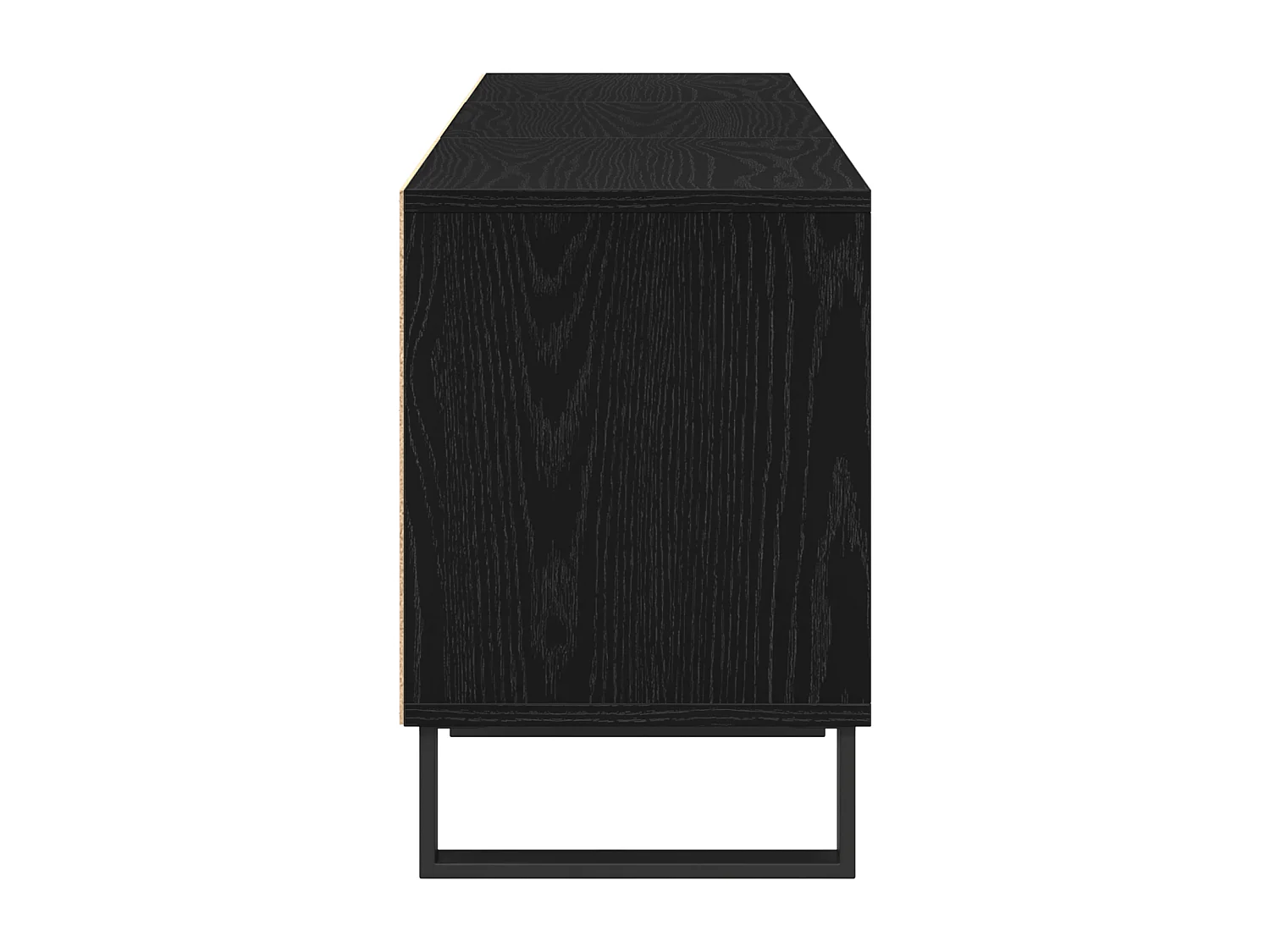 Zwarte eiken tv-kast 150x30x44,5 cm bewerkt hout