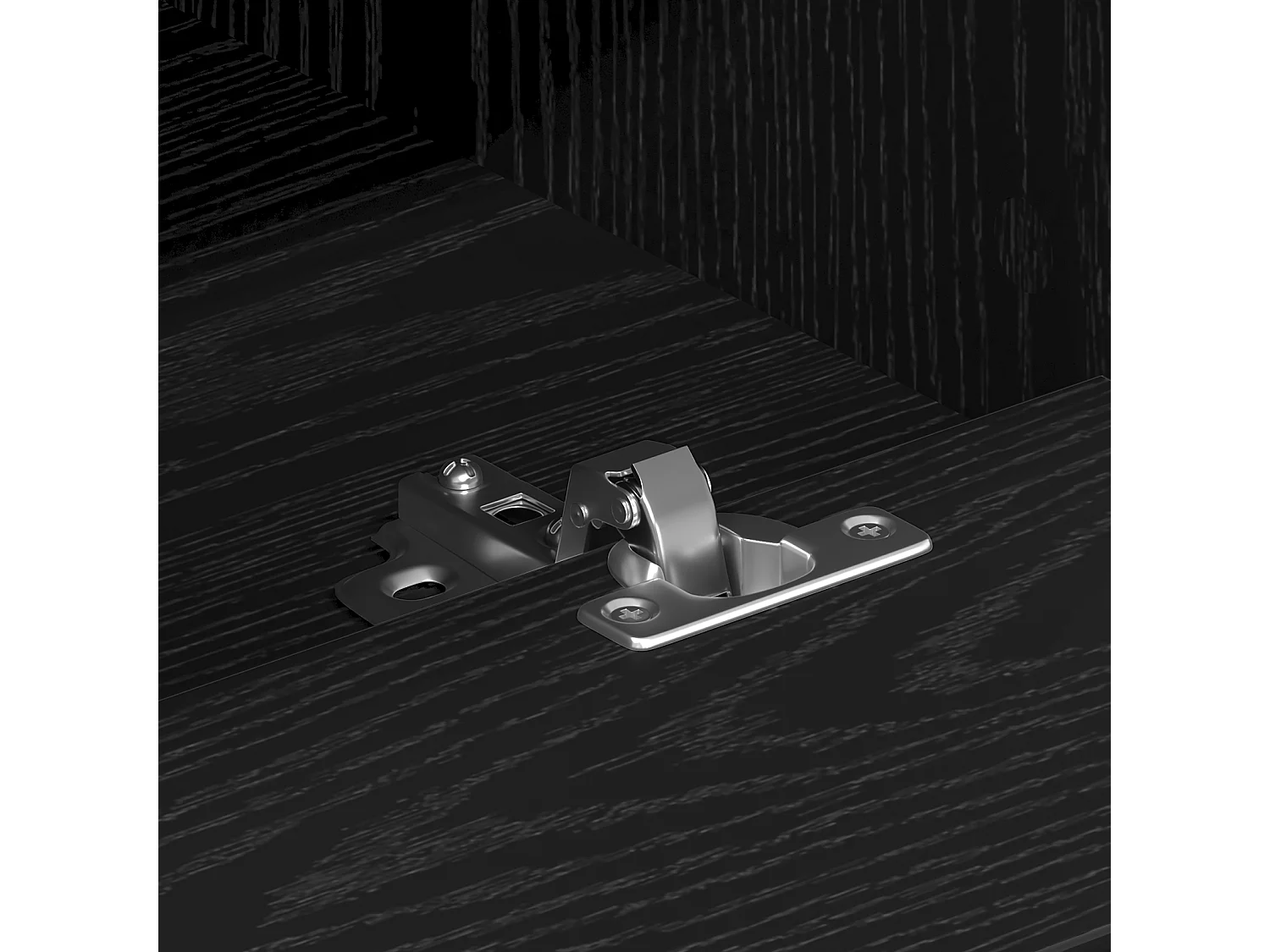 Meuble TV Noir Chêne 150x30x44,5 cm Bois d'ingénierie