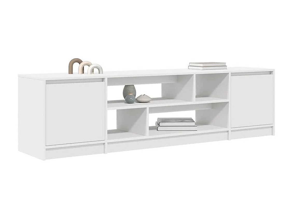 Meuble TV blanc 188,5x41x50 cm bois d'ingénierie