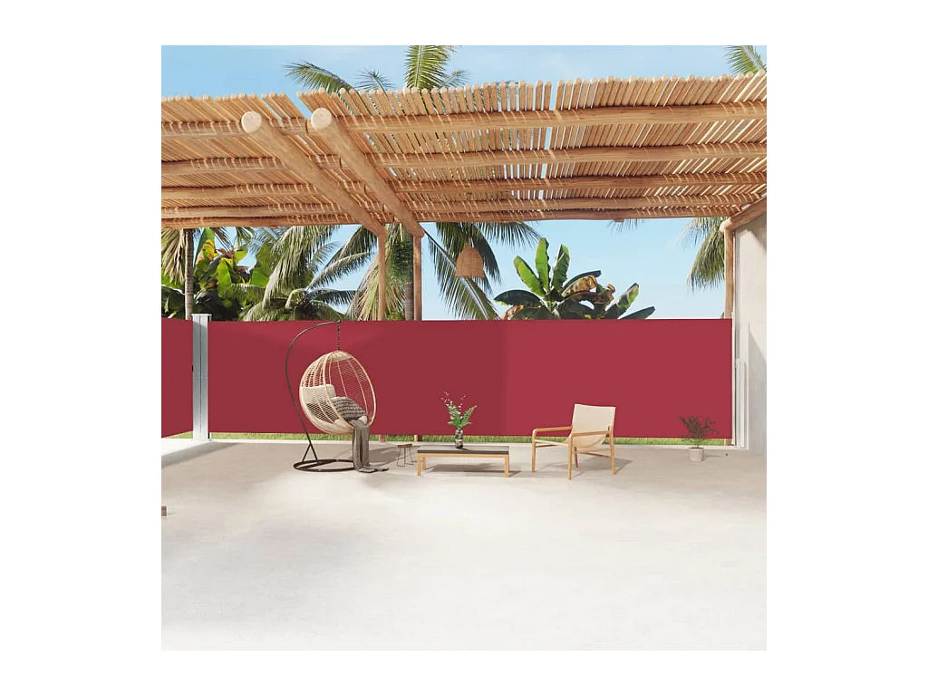 Auvent latéral rétractable Rouge 180x1200 cm