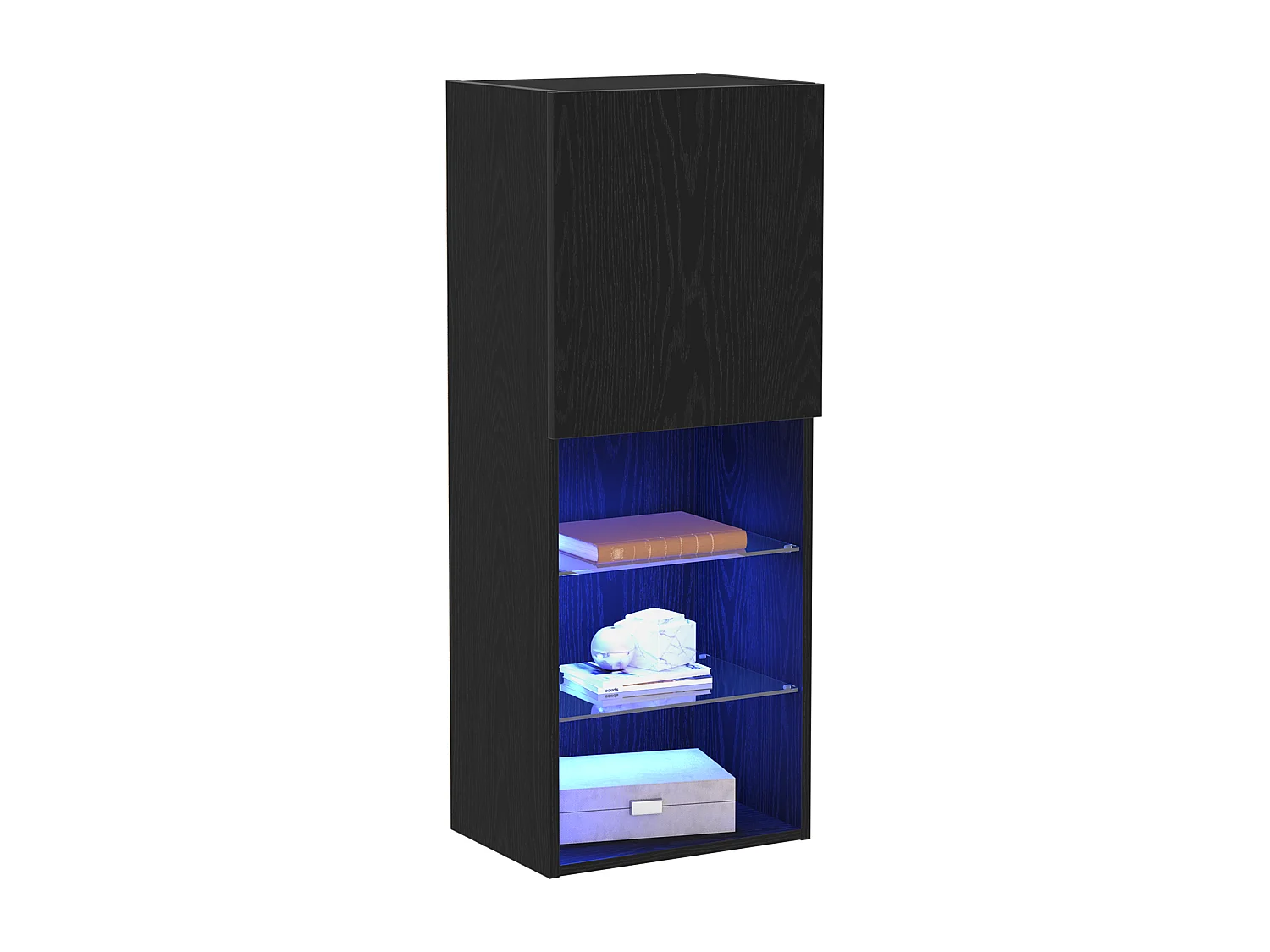Mobile TV con illuminazione a LED Rovere nero 40,5x30x102 cm