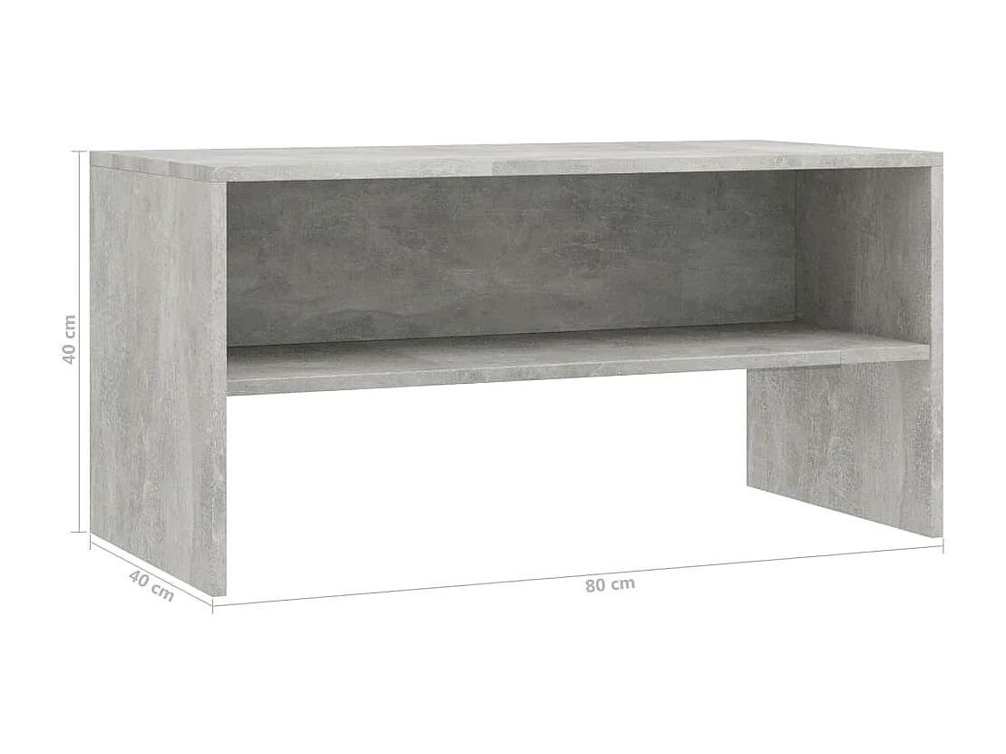 Meuble TV Gris béton 80x40x40 cm Bois d'ingénierie