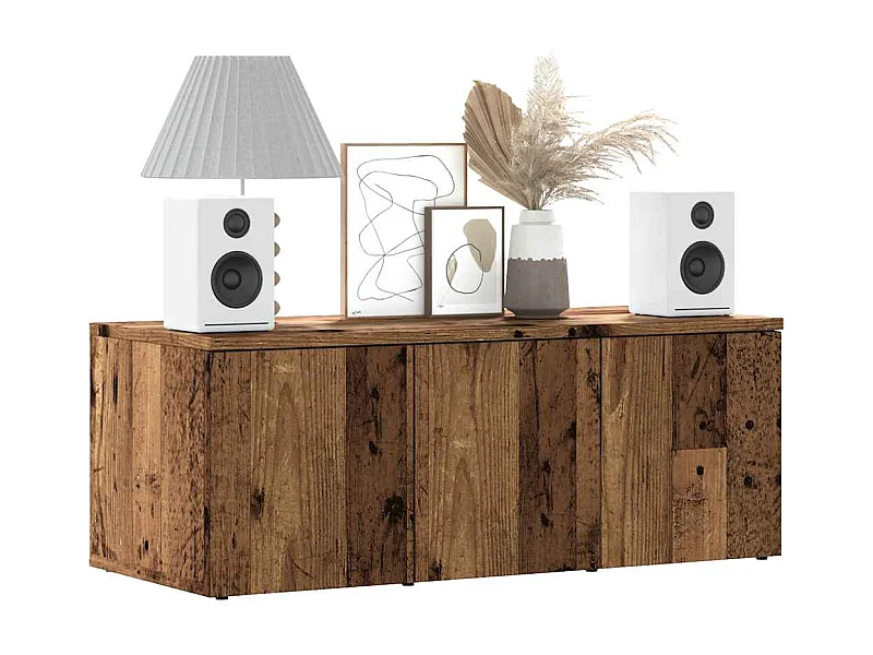 TV-kast oud hout 80x34x30 cm bewerkt hout