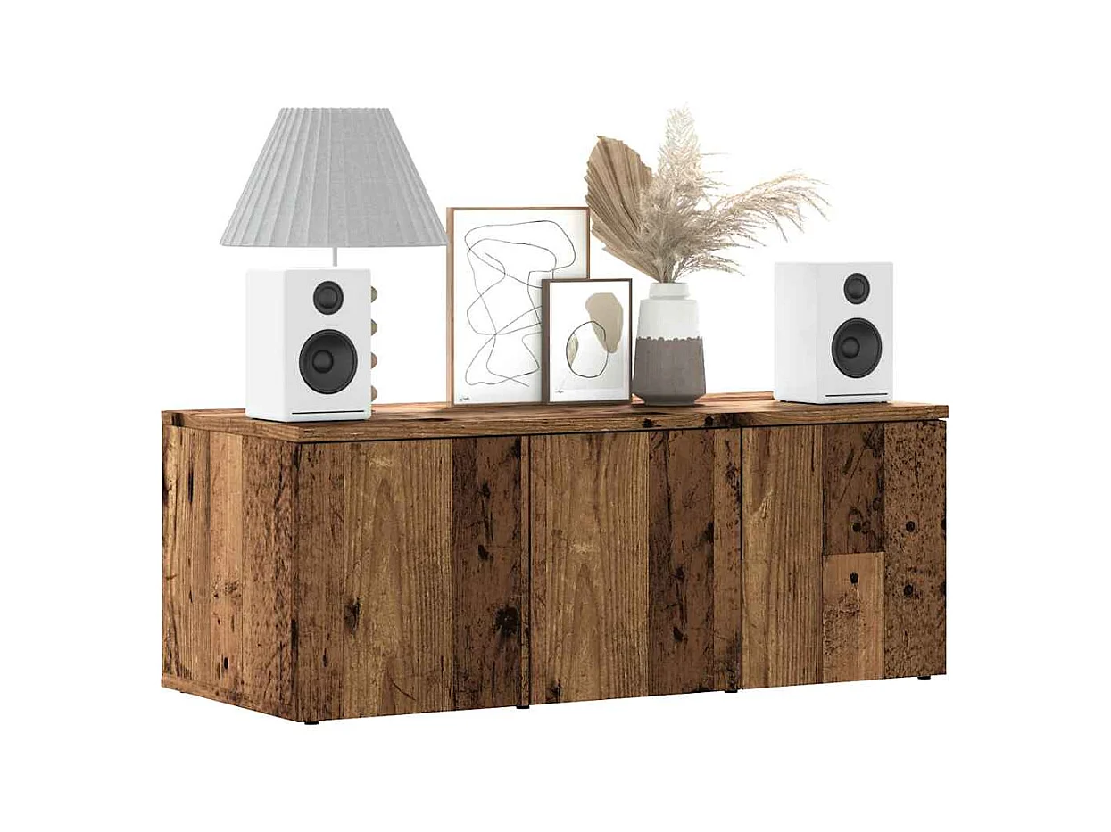 Meuble TV vieux bois 80x34x30 cm bois d'ingénierie