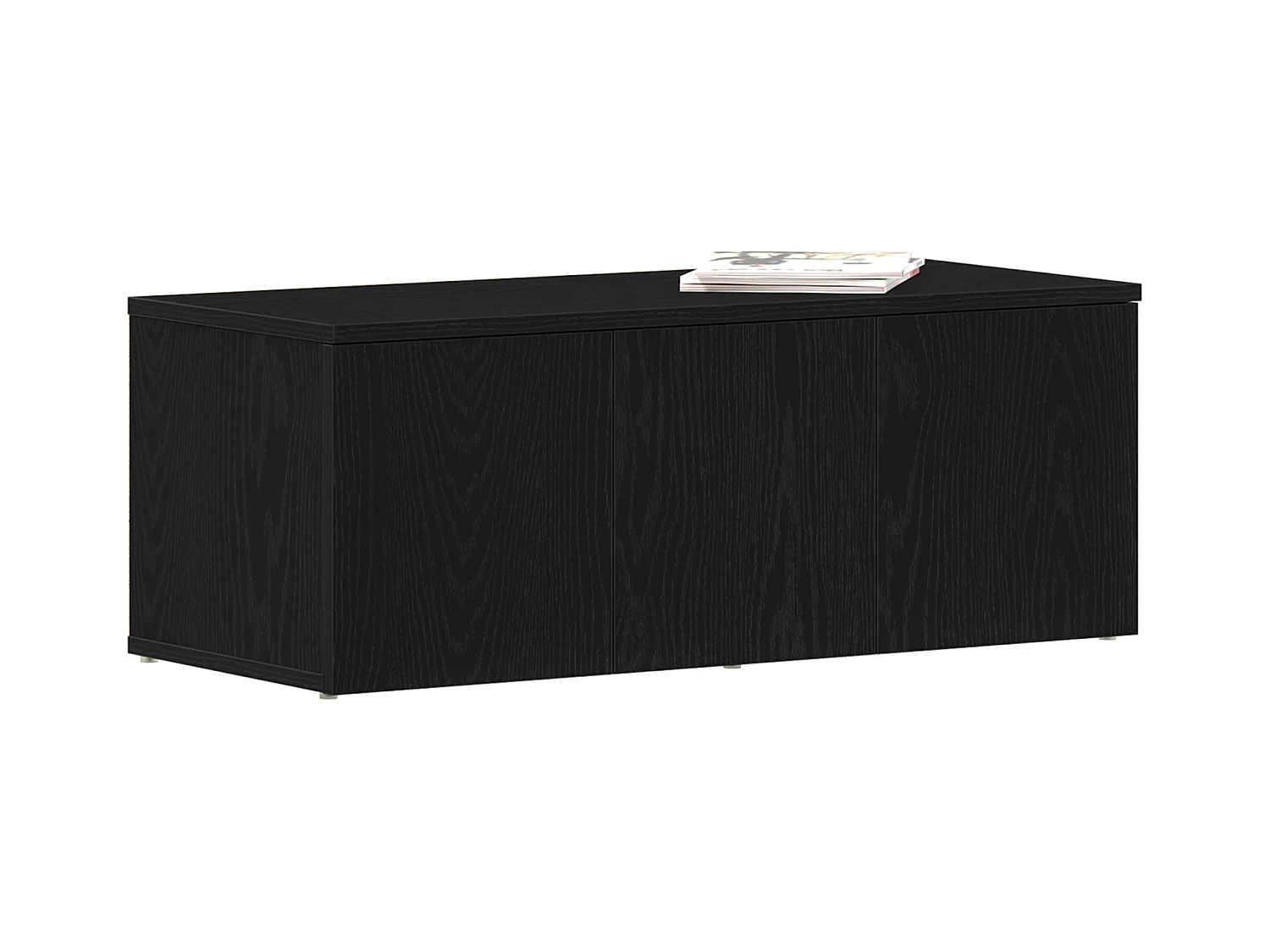 Meuble TV noir en chêne 80x34x30 cm en bois d'ingénierie