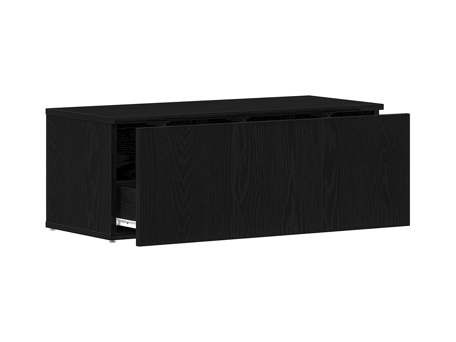 Meuble TV noir en chêne 80x34x30 cm en bois d'ingénierie
