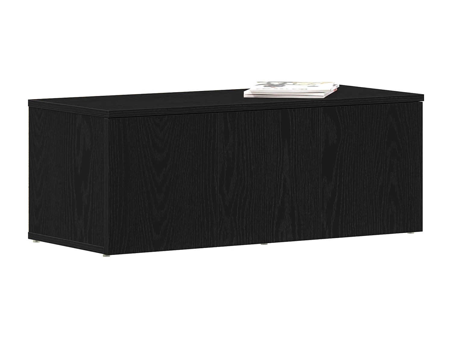 Meuble TV noir en chêne 80x34x30 cm en bois d'ingénierie