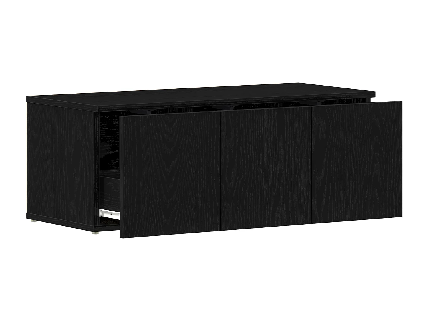 Meuble TV noir en chêne 80x34x30 cm en bois d'ingénierie