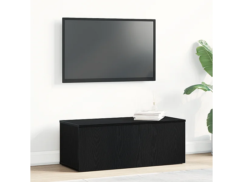 Mueble de TV de roble negro 80x34x30 cm fabricado en madera de ingeniería