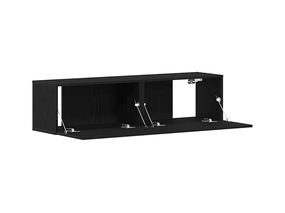 Meuble TV chêne noir 120x30x30,5 cm bois d'ingénierie
