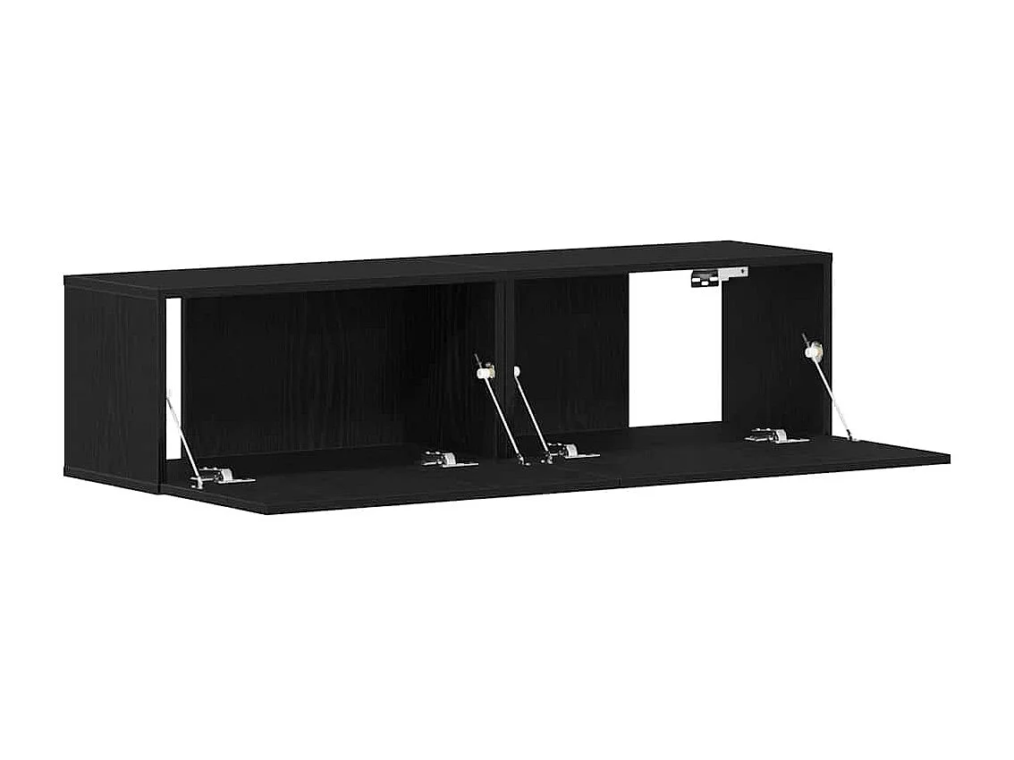 Meuble TV chêne noir 120x30x30,5 cm bois d'ingénierie