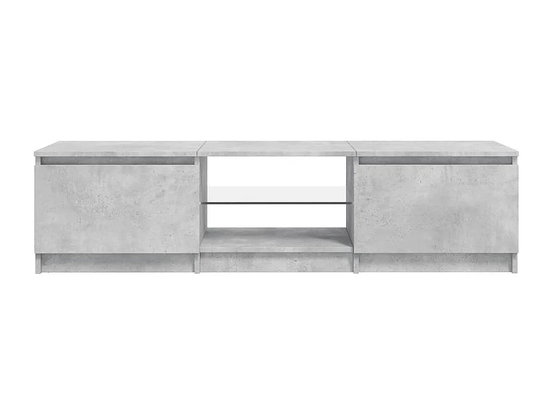Meuble TV avec lumières LED gris béton 140x40x36 cm