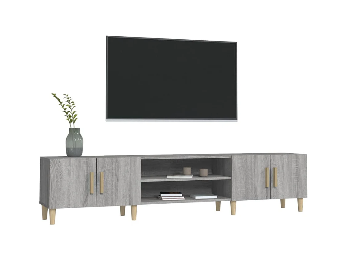 Sonoma grijs tv-meubel 180x31,5x40 cm bewerkt hout