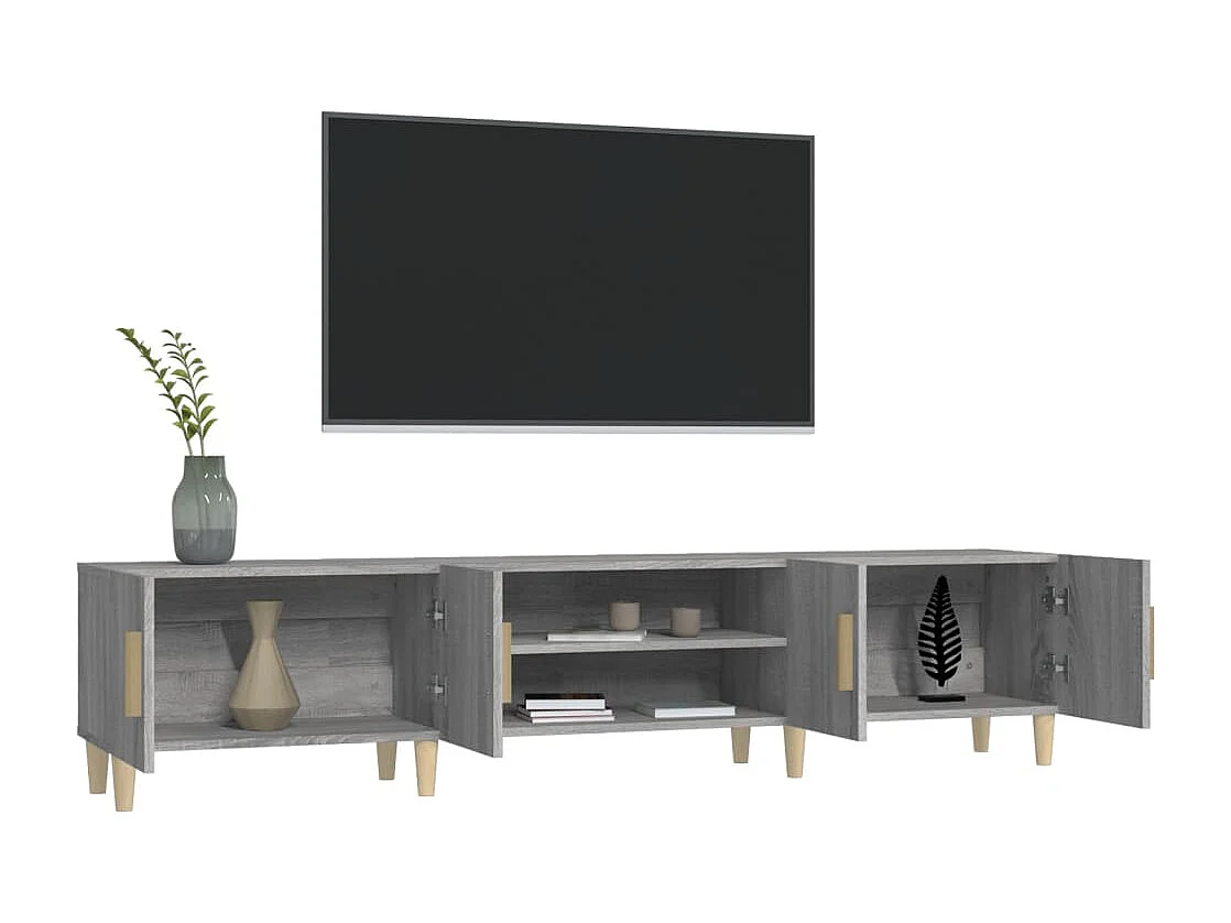 Meuble TV sonoma gris 180x31,5x40 cm bois d'ingénierie
