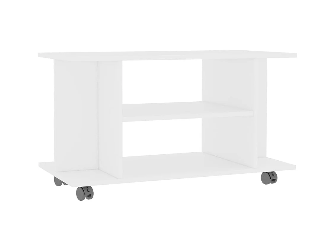 Meuble TV avec roulettes blanc 80x40x45 cm bois d'ingénierie