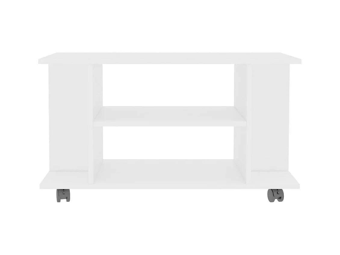 Meuble TV avec roulettes blanc 80x40x45 cm bois d'ingénierie