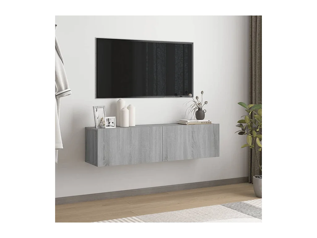 Armoire murale TV Sonoma gris 120x30x30 cm Bois d'ingénierie
