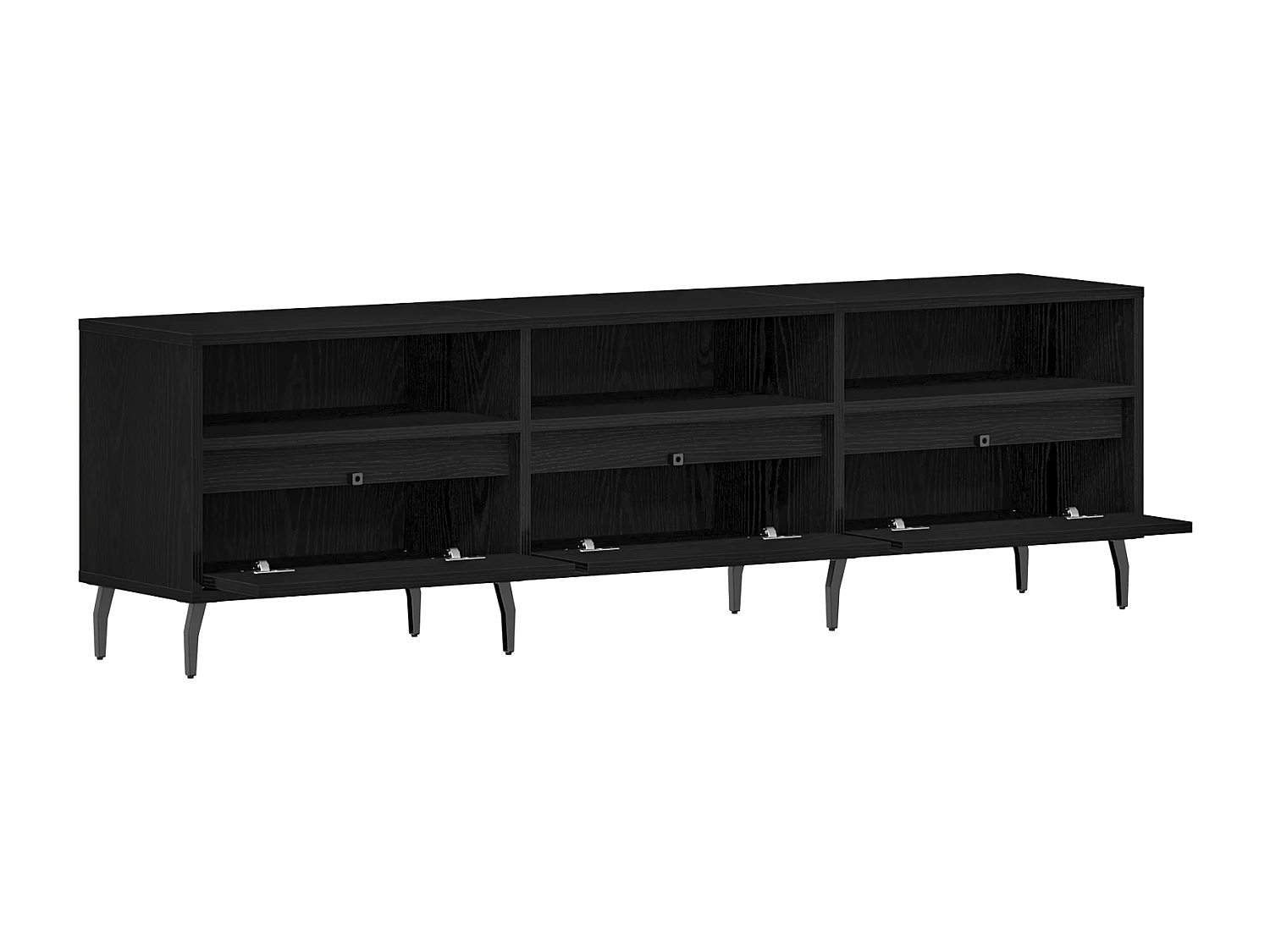Meuble TV Chêne Noir 150x30x44,5 cm Bois d'ingénierie