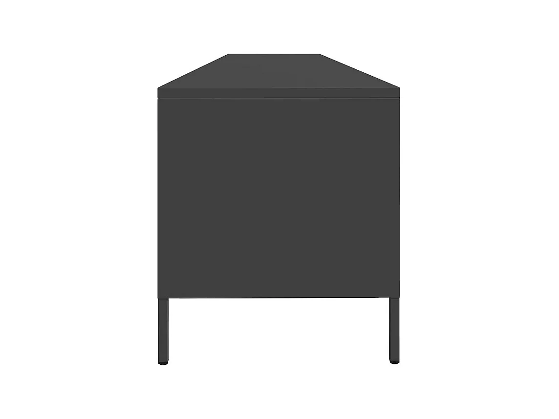 Meuble TV noir 202x39x43,5 cm acier laminé à froid