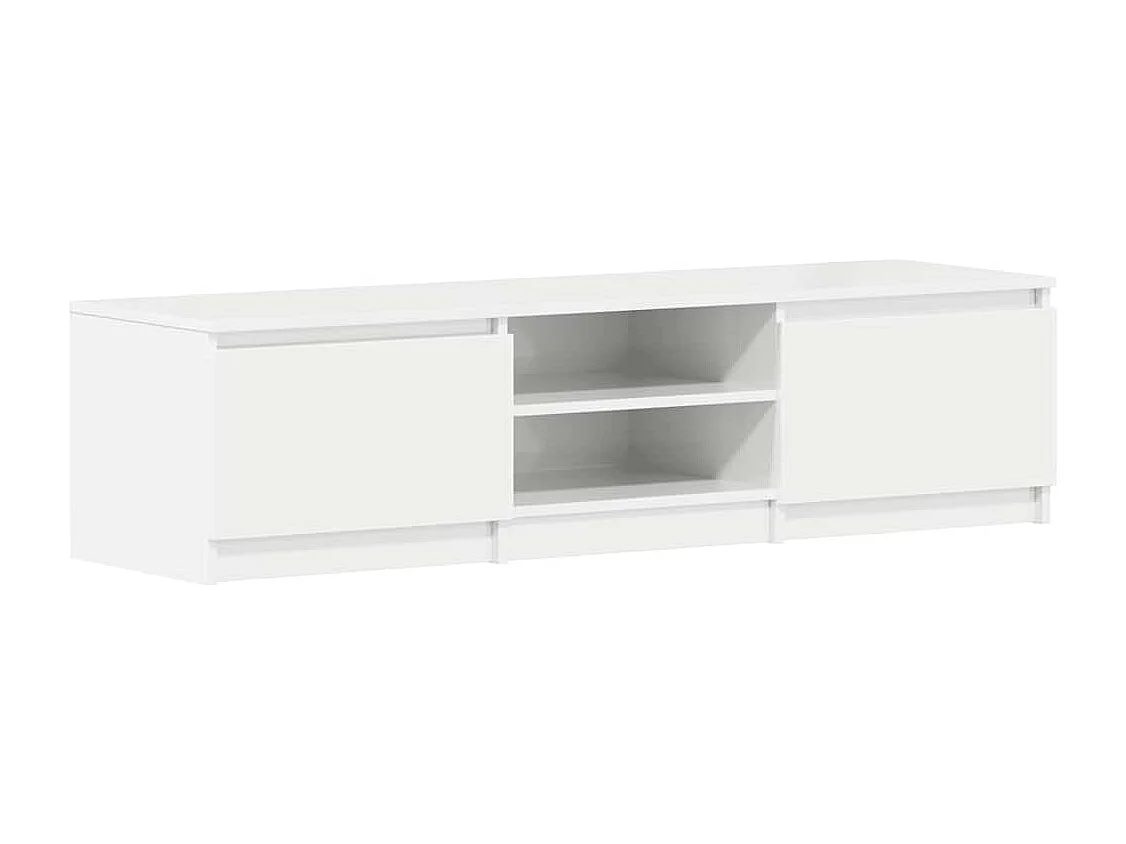 Mueble de TV blanco brillo 140x40x35,5 cm madera de ingeniería