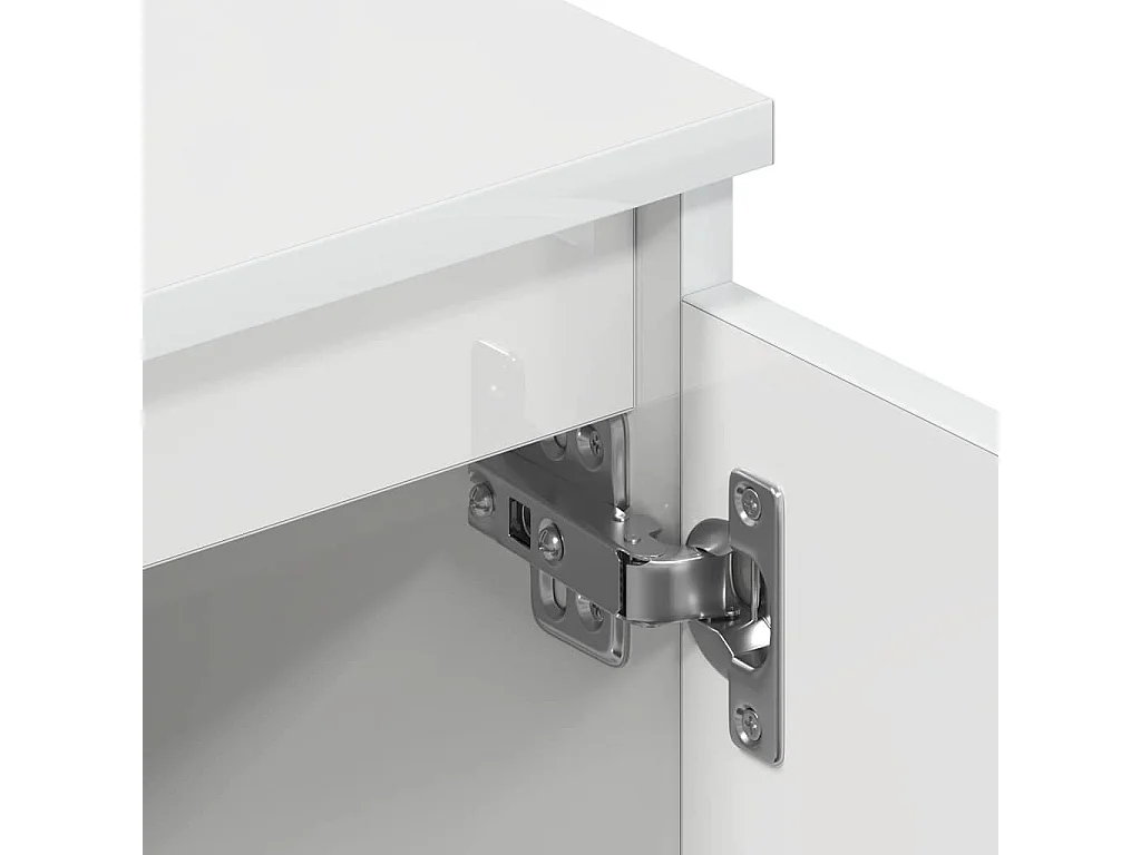 Mueble de TV blanco brillo 140x40x35,5 cm madera de ingeniería