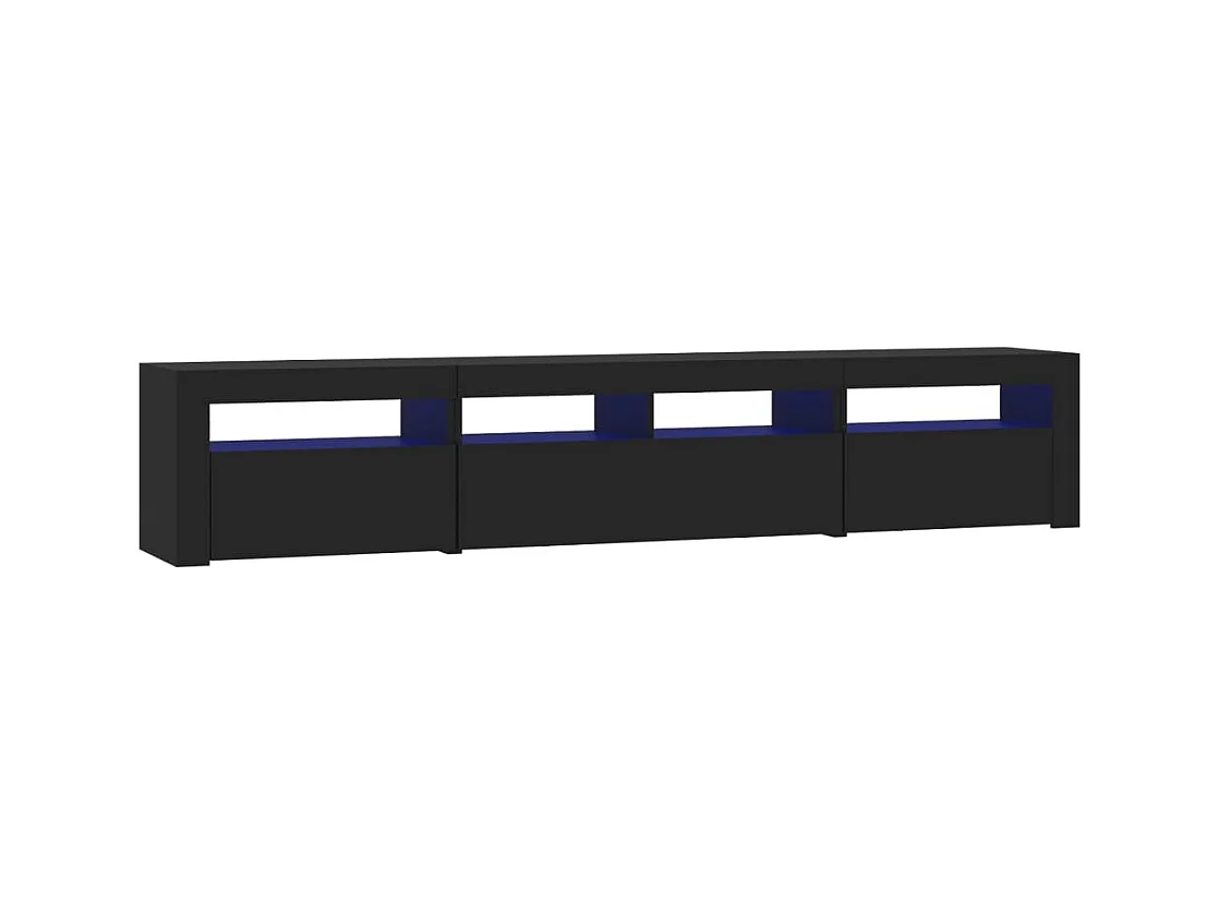 Meuble TV avec lumières LED Noir 210x35x40 cm