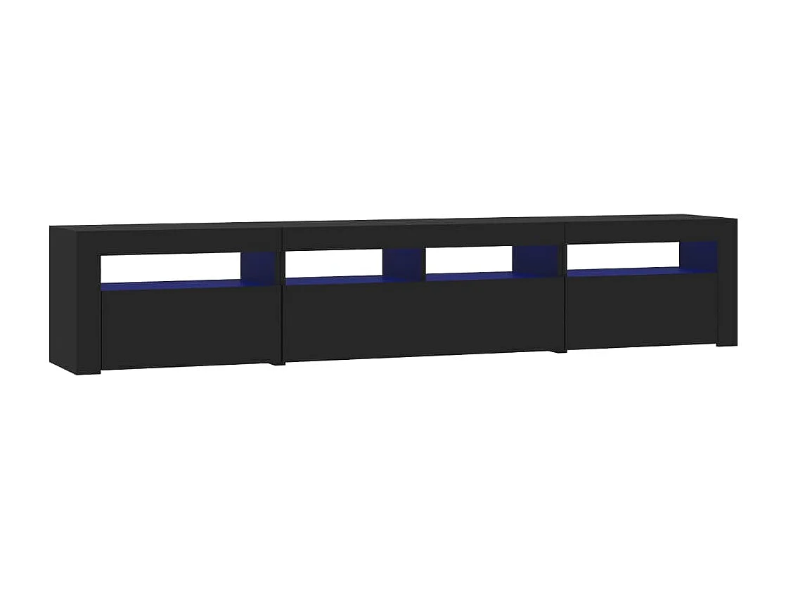 Meuble TV avec lumières LED Noir 210x35x40 cm
