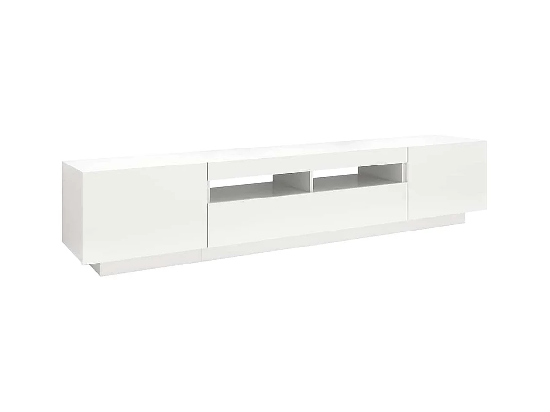 Meuble TV avec lumières LED Blanc 200x35x40 cm