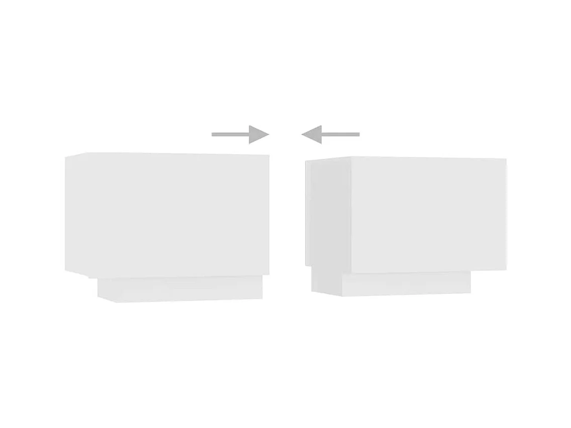 Meuble TV avec lumières LED Blanc 200x35x40 cm