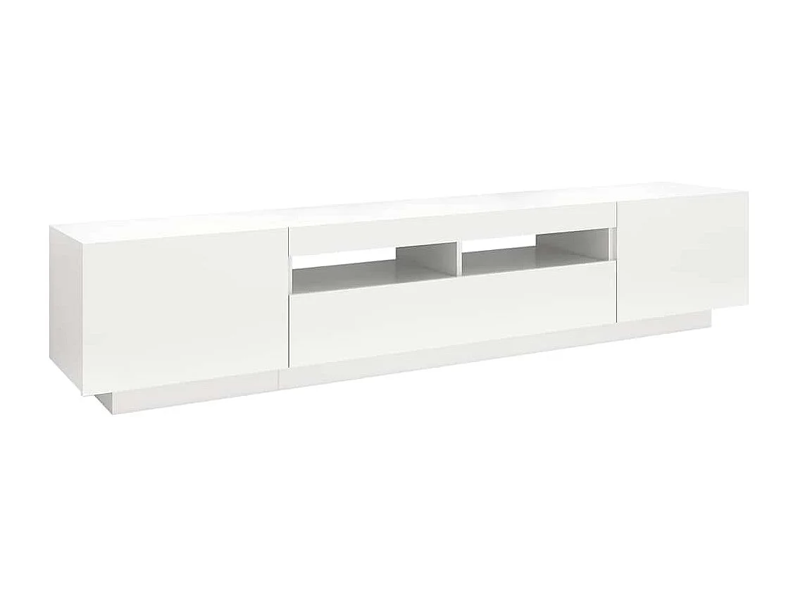 Mueble de TV con luces LED Blanco 200x35x40 cm
