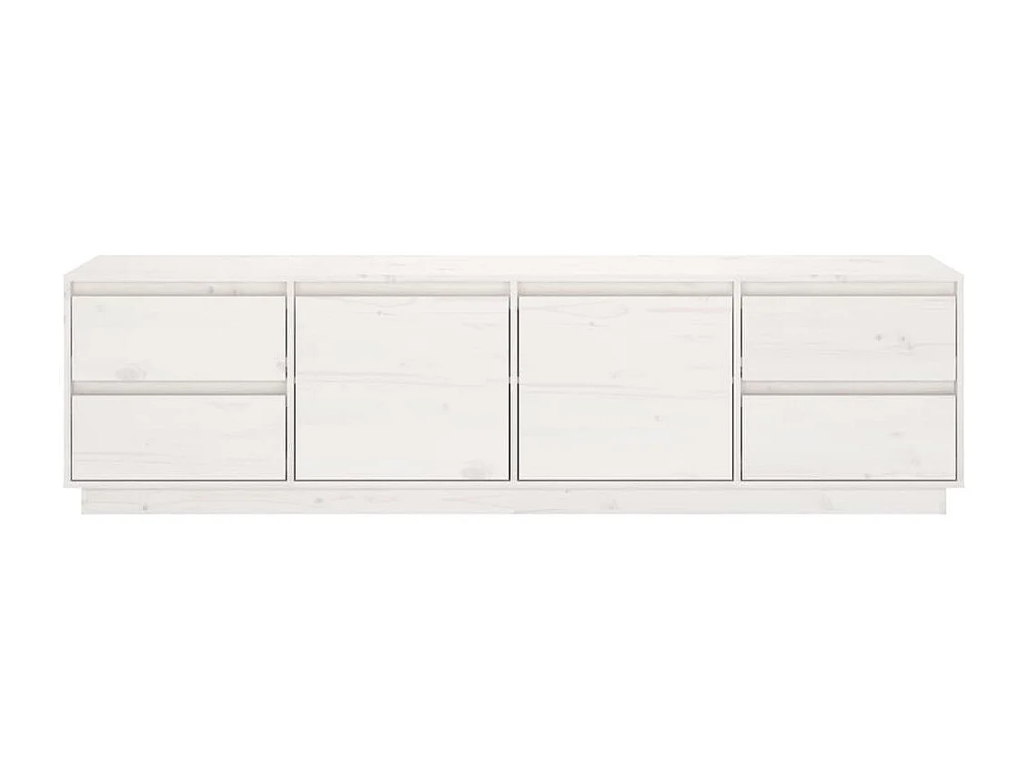 Meuble TV Blanc 176x37x47,5 cm Bois de pin massif