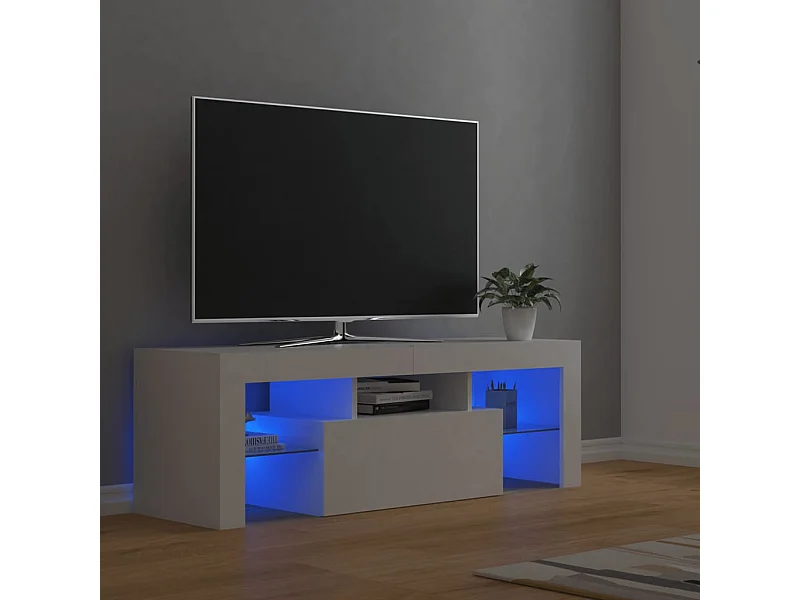 TV-Schrank mit LED-Leuchten Weiß 120x35x40 cm