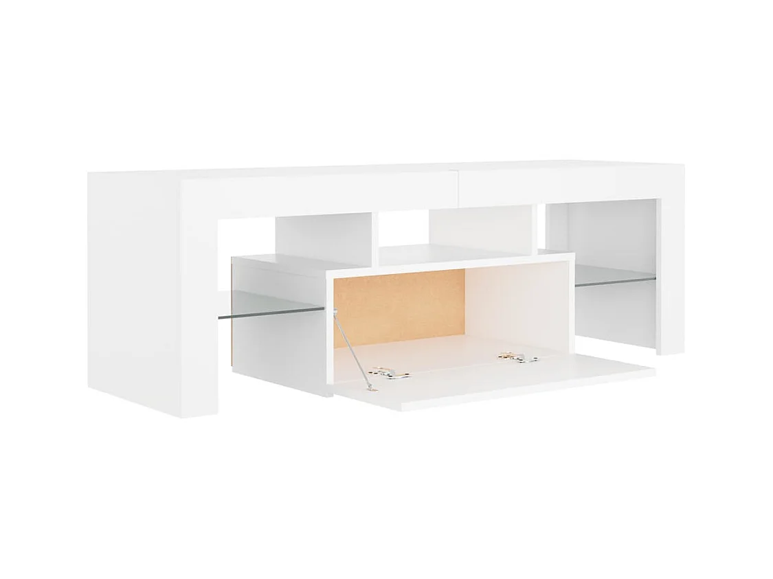 Meuble TV avec lumières LED Blanc 120x35x40 cm