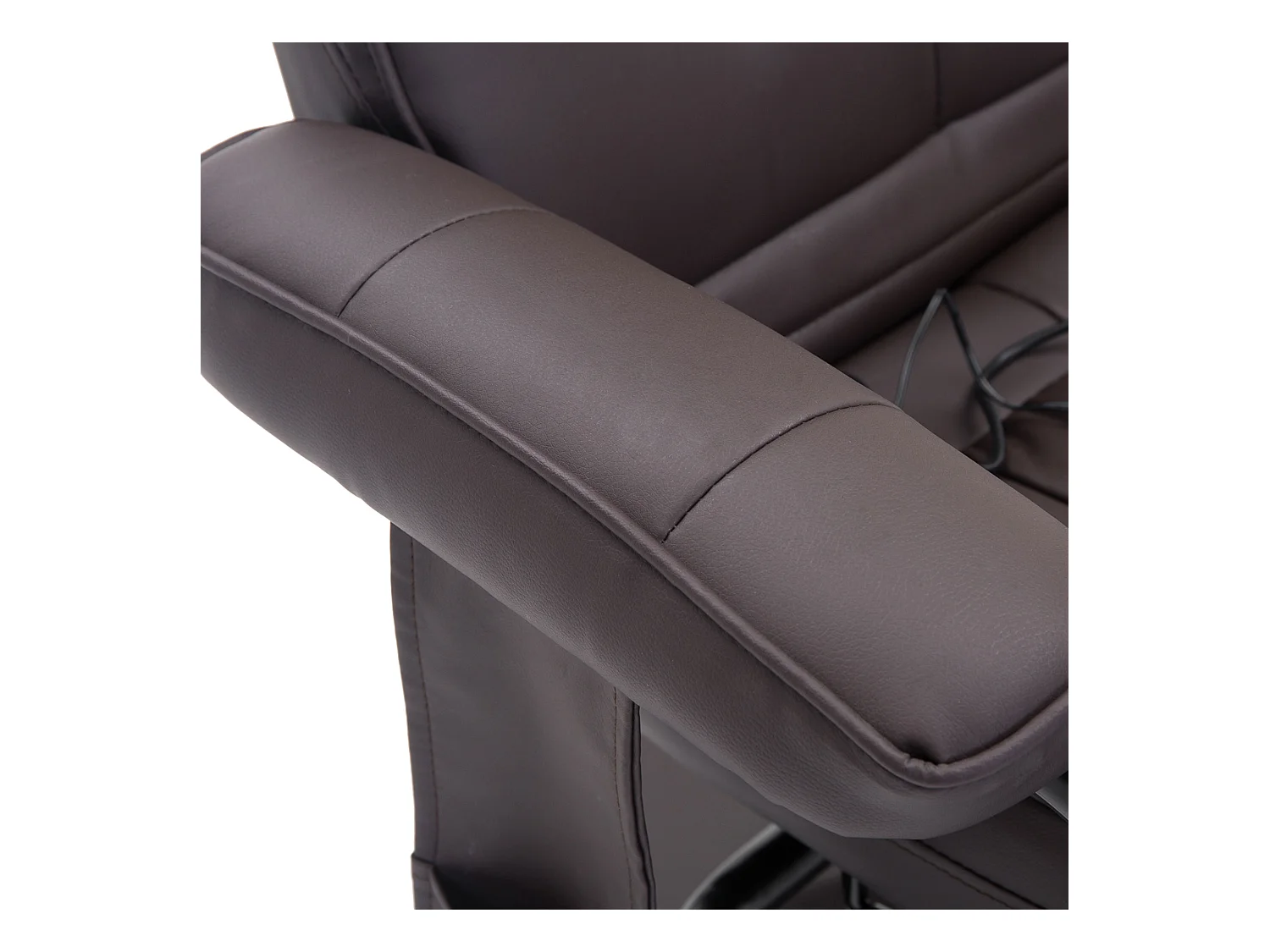 Draaibare massagestoel met voetenbank, kunstleer, verstelbaar, bruin (77x84x95cm)