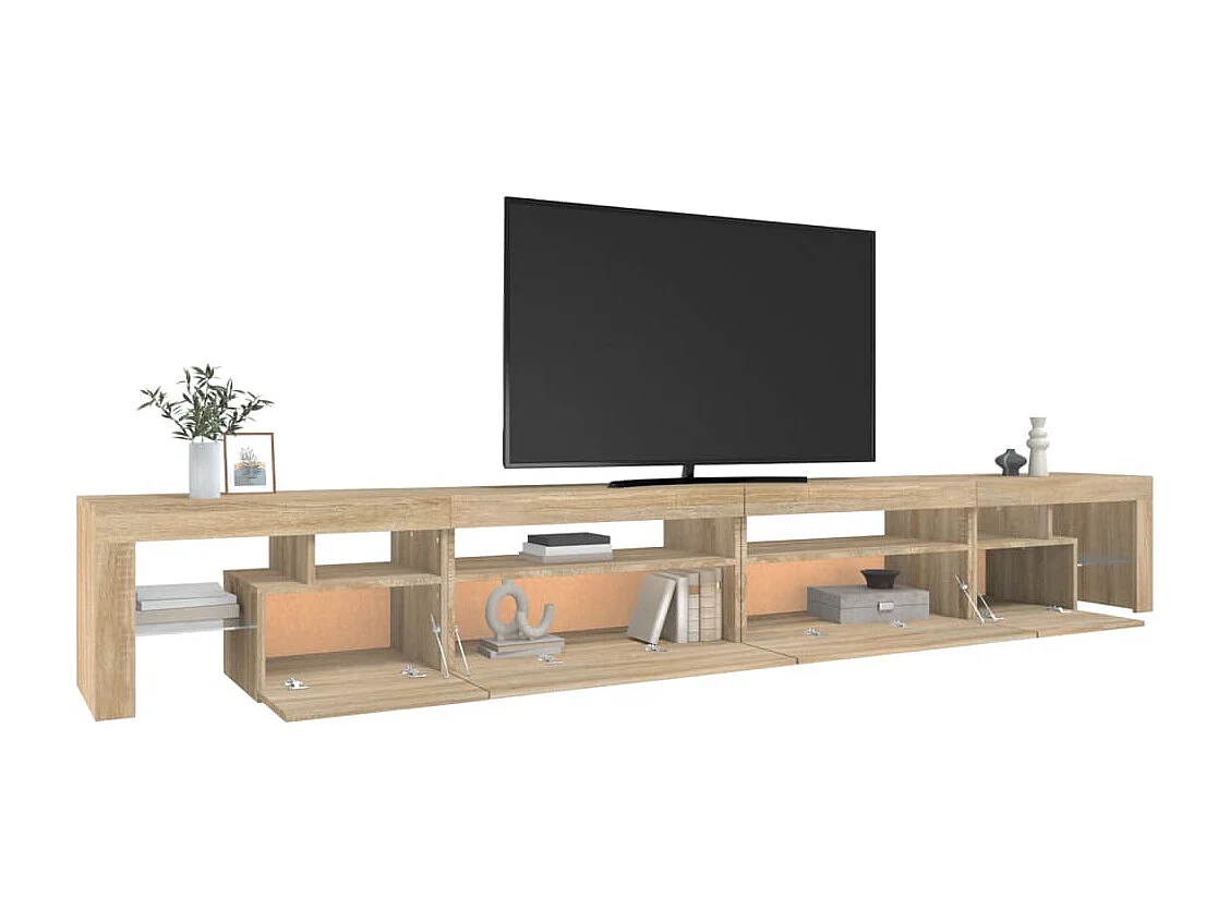 Meuble TV avec lumières LED Chêne sonoma 290x36,5x40 cm