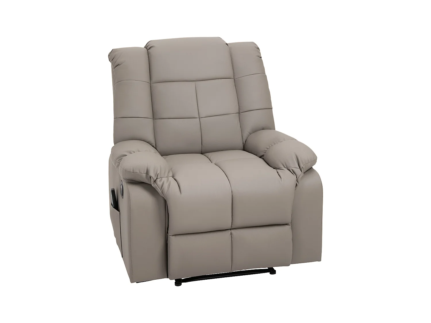 Poltrona relax elettrica con funzione massaggio, similpelle, grigia (94x99x99 cm)
