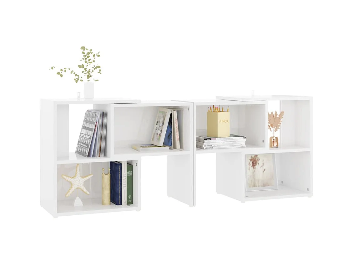 Meuble TV Blanc brillant 104x30x52 cm Bois d'ingénierie