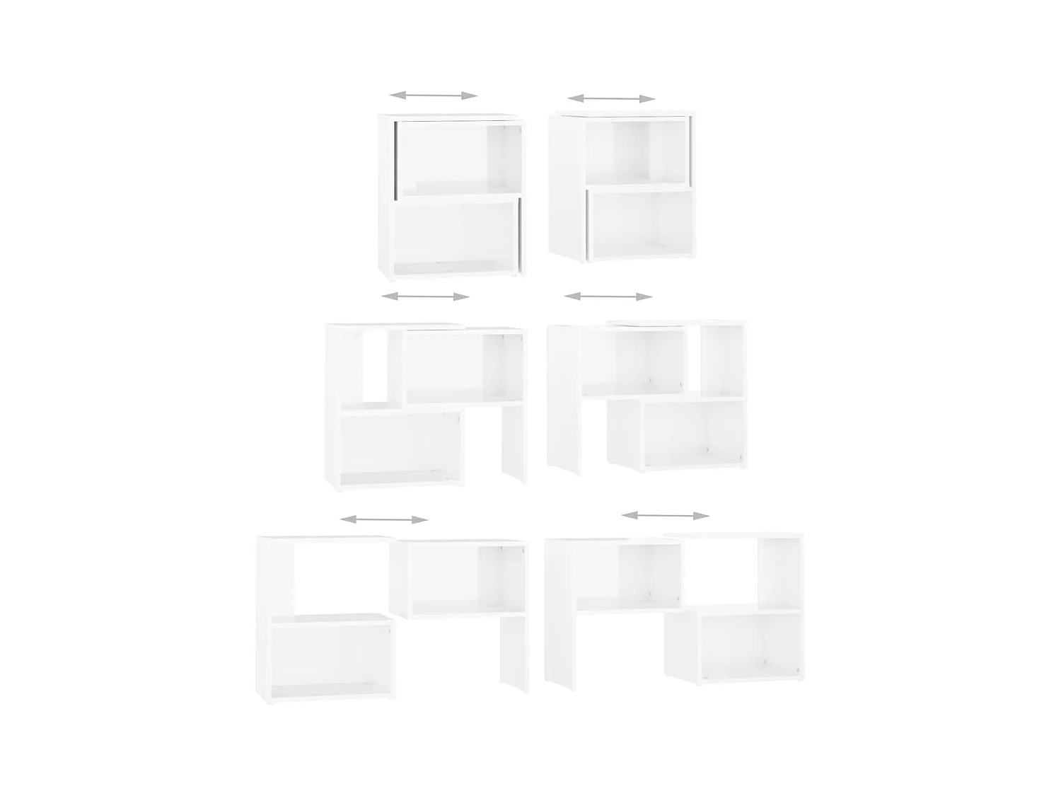 Meuble TV Blanc brillant 104x30x52 cm Bois d'ingénierie