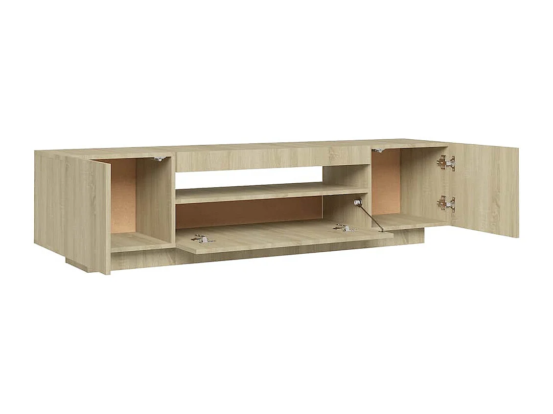 Meuble TV avec lumières LED Chêne sonoma 160x35x40 cm