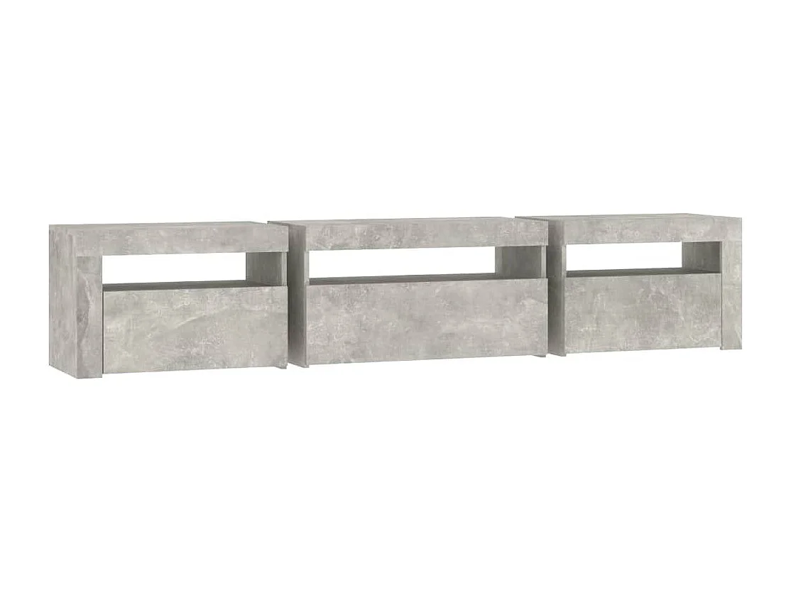 Mobile TV con luci LED Grigio cemento 195x35x40 cm
