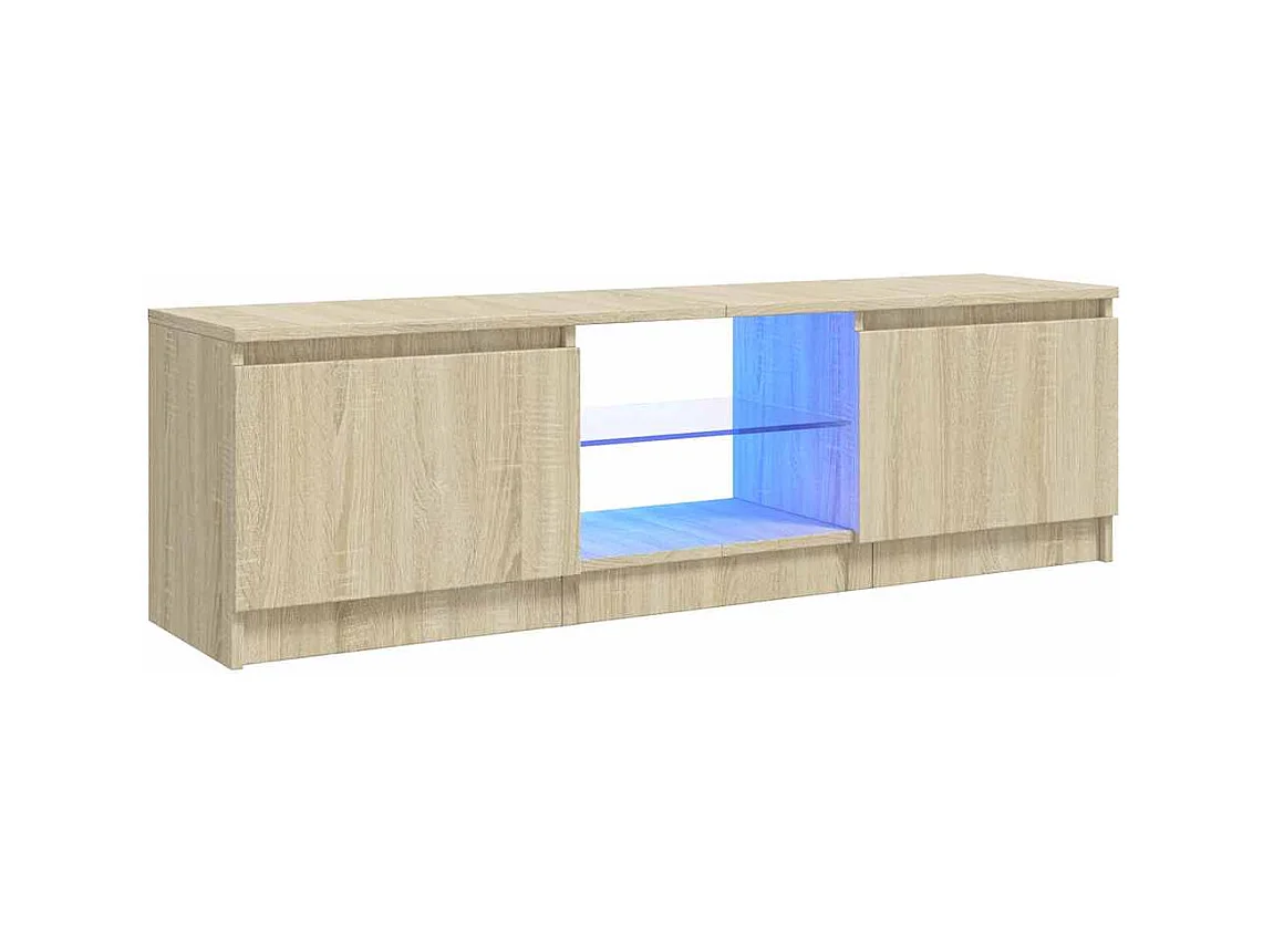 Mobile TV con luci LED Rovere Sonoma 120x30x36 cm