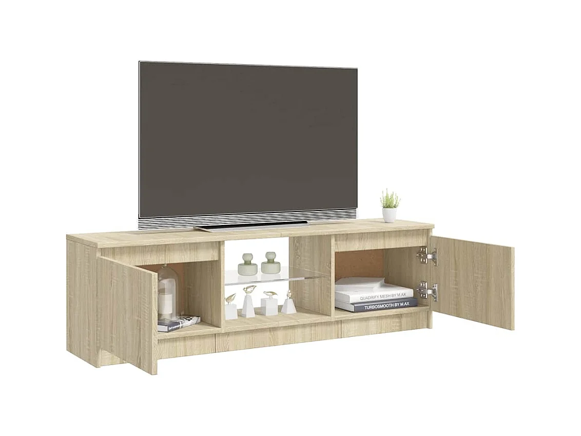 Mobile TV con luci LED Rovere Sonoma 120x30x36 cm